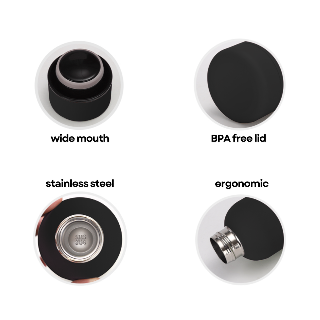 BASELINE Stainless Steel Vacuum Flask Insulated Sports Water Bottle 750ml WHITE