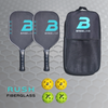 BASELINE Rush Fiberglass Pickleball Set - 2 Paddles, 4 Balls and Paddle Bag BLACK